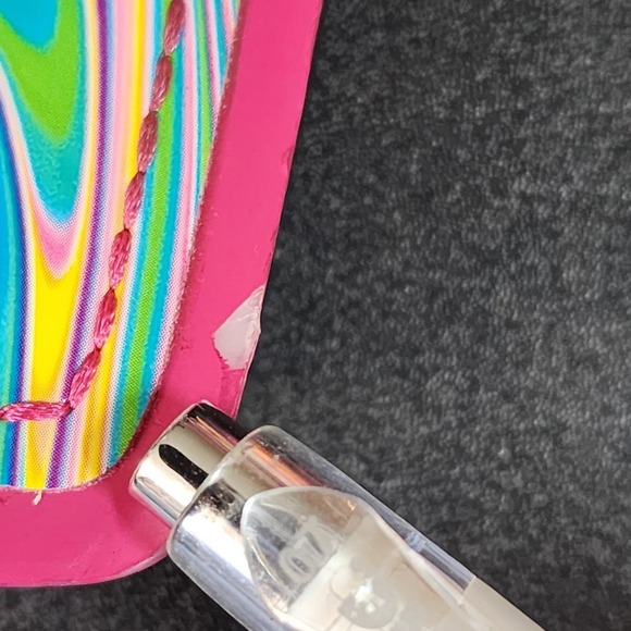 Bamboo Heels Swirl Print Open Toe Block Ankle Strap Sz 7.5 Party Shoes Used - Picture 12 of 13